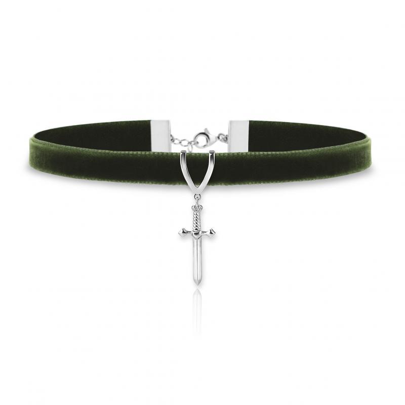 CHOKER kadın kadife deri müccevher takı