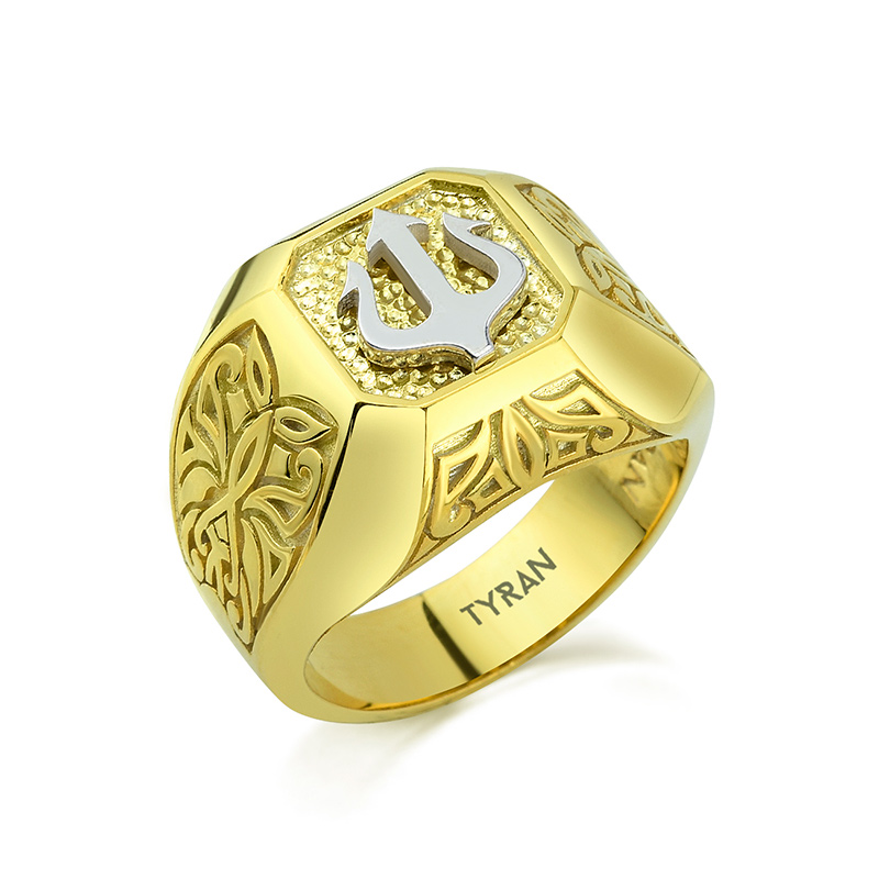 Gold Renk Erkek Mızrak Yüzük