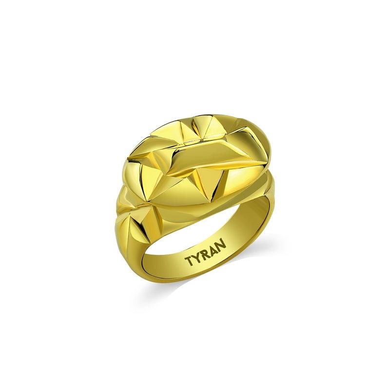 Kadın El Tasarımı Kadın Mühür Yüzük Gold