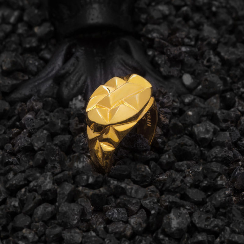 Kadın El Tasarımı Kadın Mühür Yüzük Gold