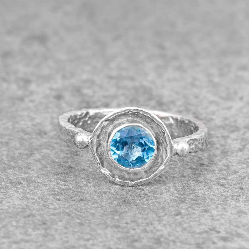 Mistik Topaz Taşlı El Tasarımı Kadın 925 Gümüş Yüzük