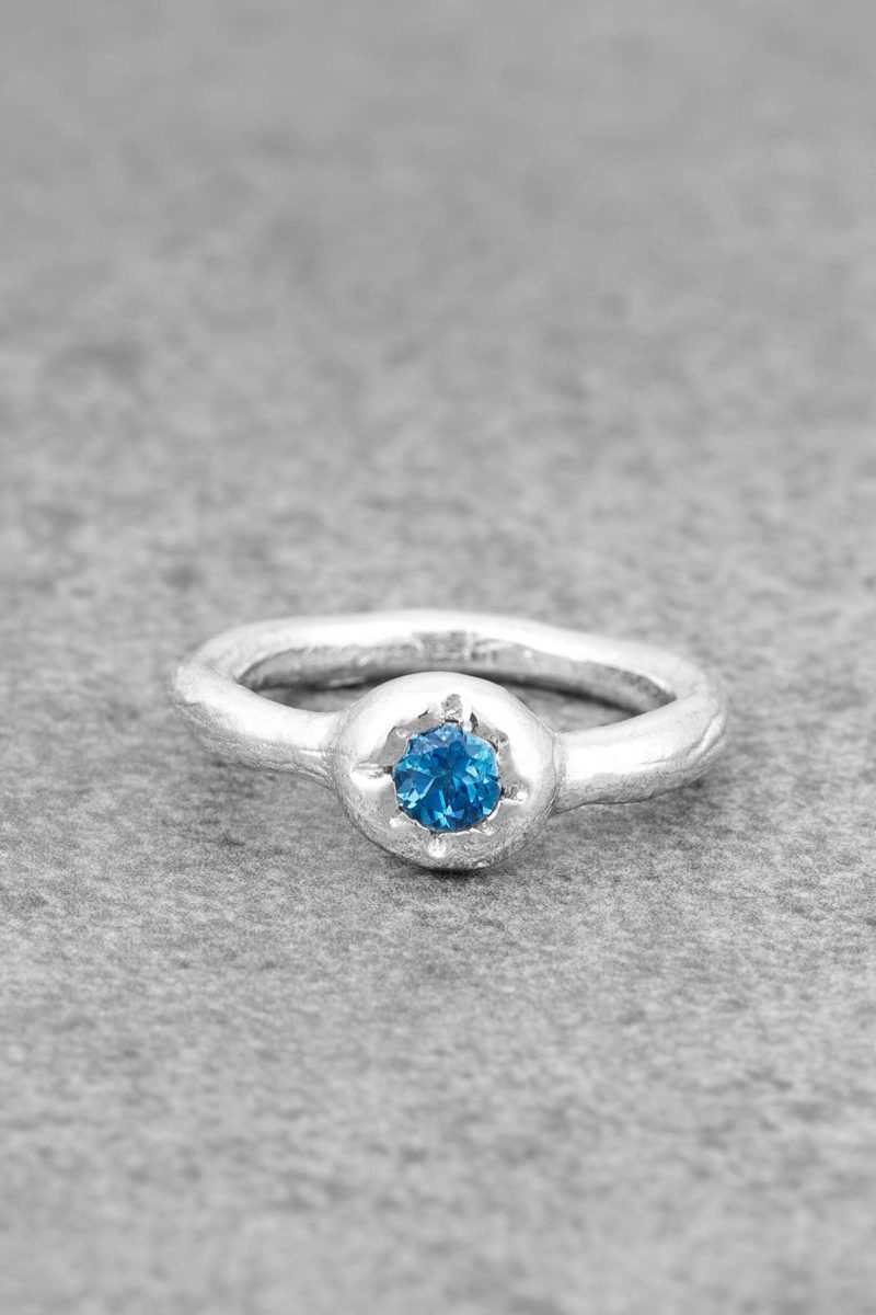 Topaz Taşlı Bayan Gümüş Yüzük El Tasarımı