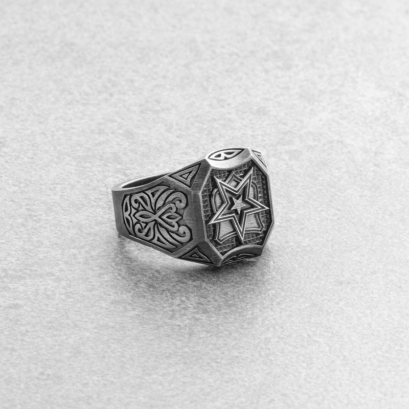 Erkek Yıldız Gümüş Yüzük