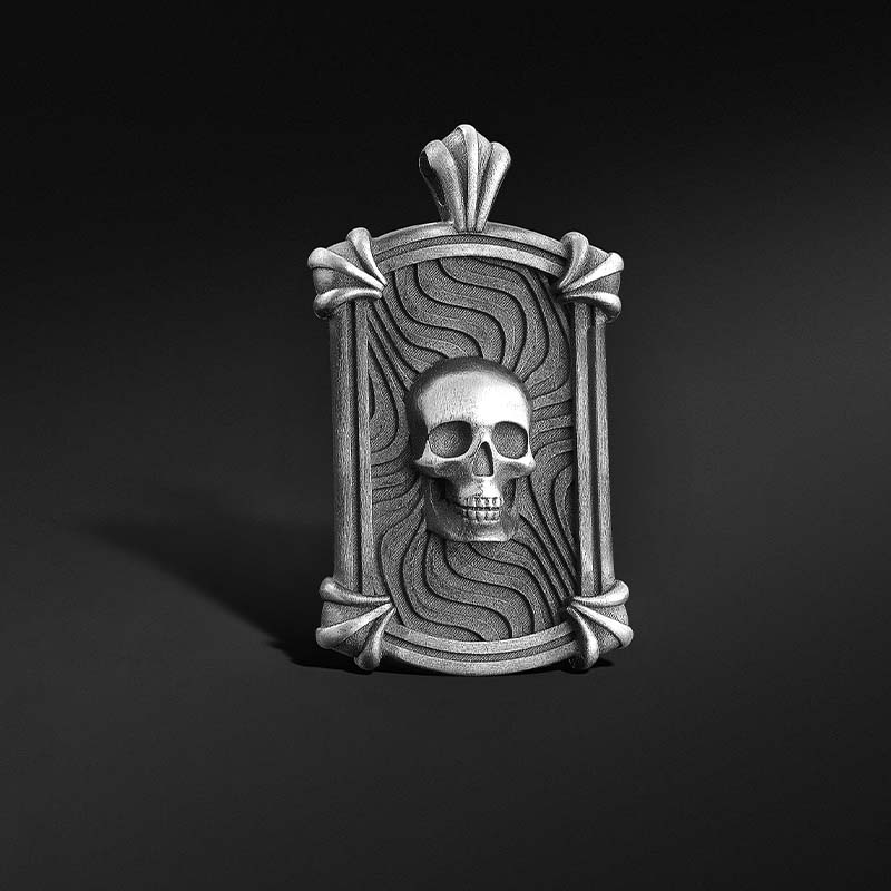 Kuru Kafa Gümüş Künye Kolye