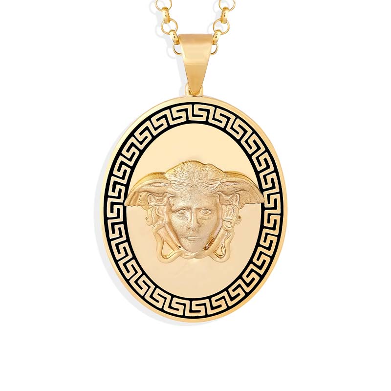 Medusa Madalyon Oval Kolye