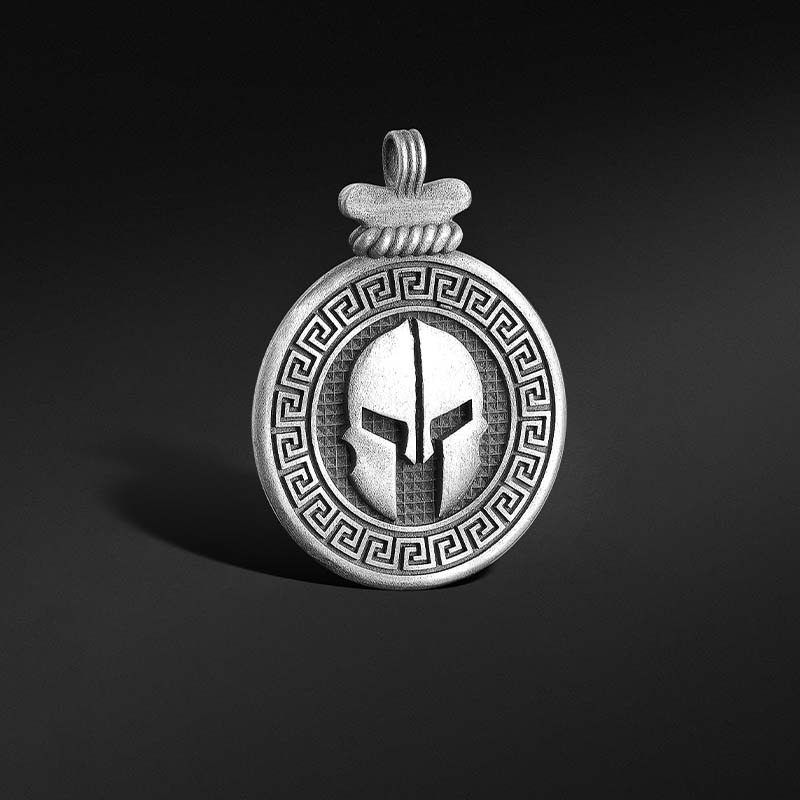 Spartan Miğfer Madalyon Tasarım Kolye
