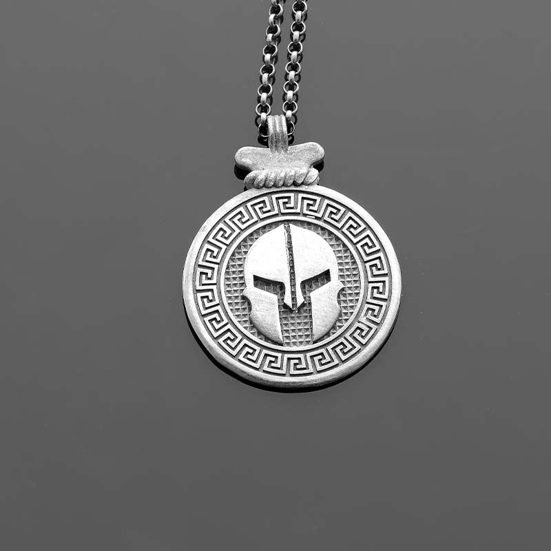Spartan Miğfer Madalyon Tasarım Kolye