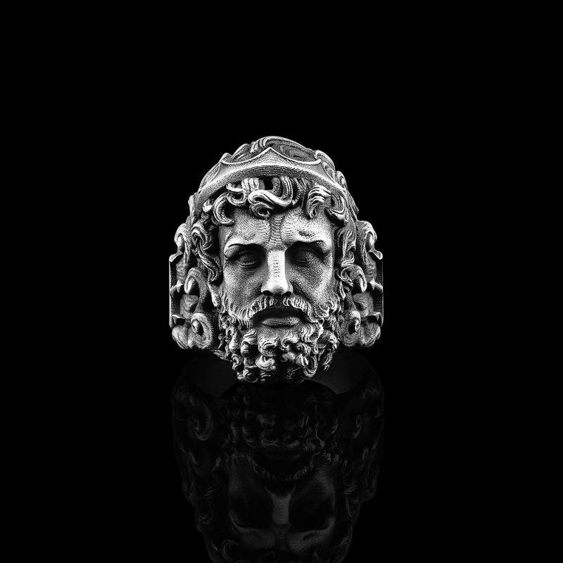 Poseidon Gümüş Oksitli Yüzük