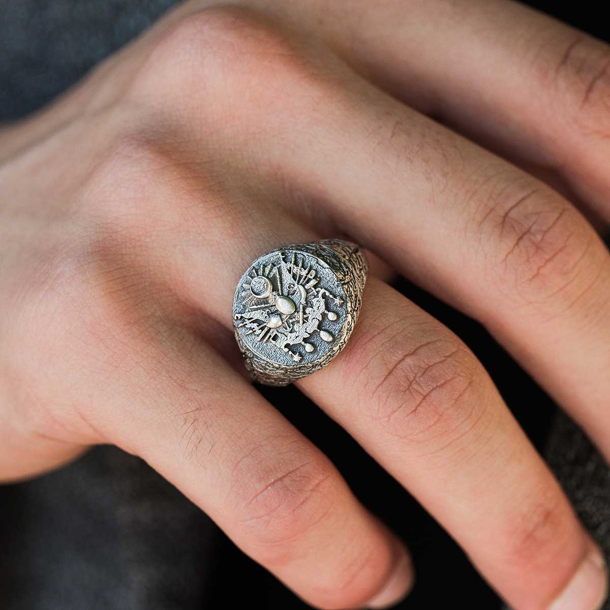 Osmanlı Arması Tuğra Yüzük - Erkek Yüzük Modelleri