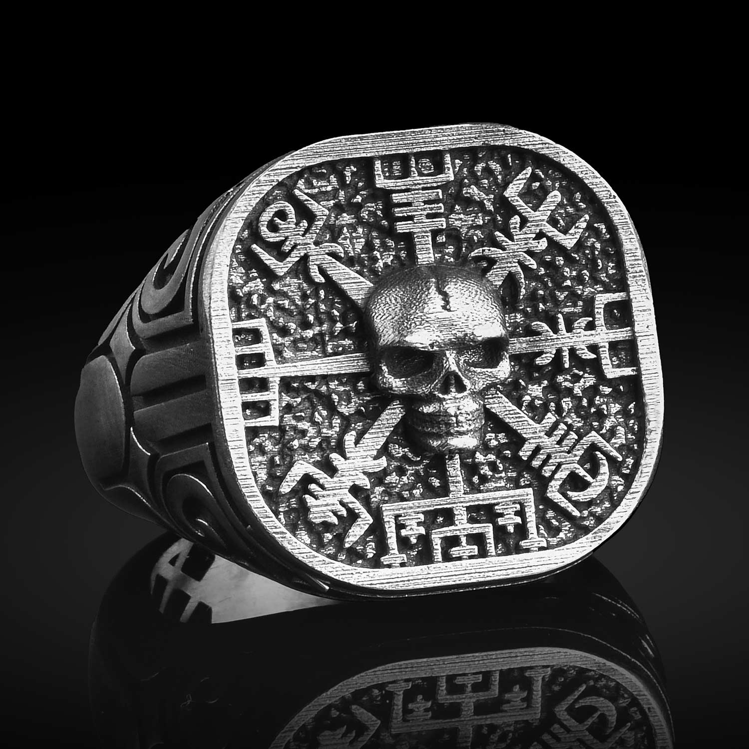 Kuru Kafa Vegvisir Sembollü Viking Yüzük