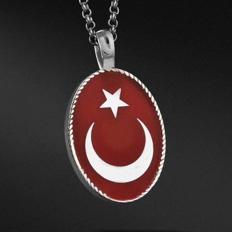 Türk Bayrağı Mineli Kolye