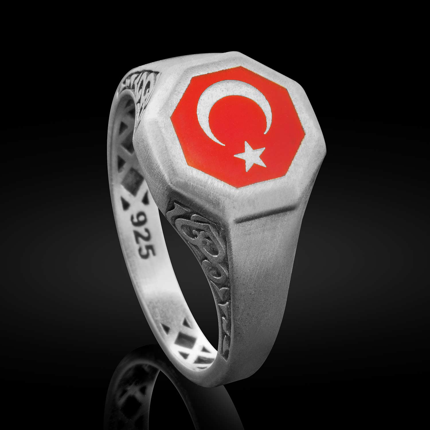 Türk Bayrağı Ay Yıldız Yüzük