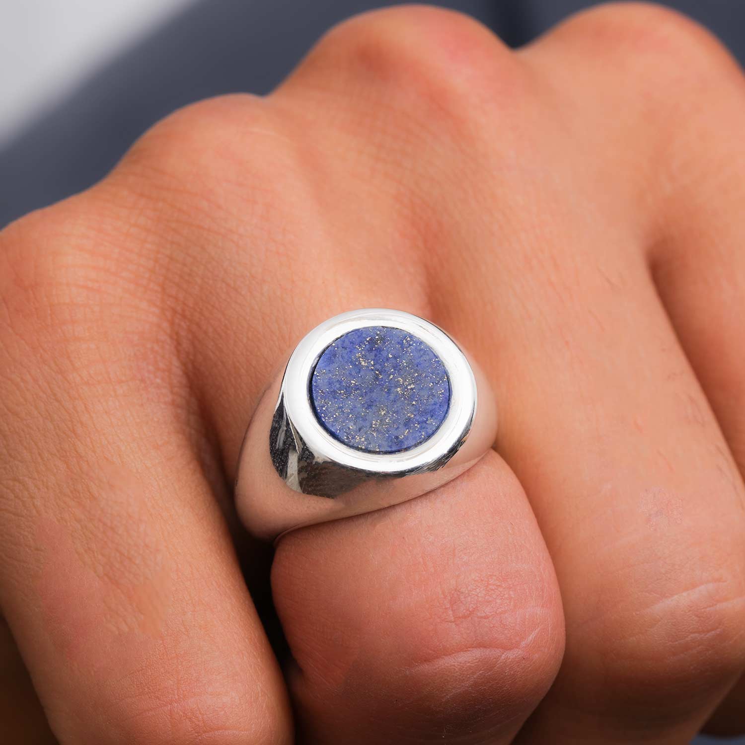 Lapis Lazuli Erkek Gümüş Yüzük