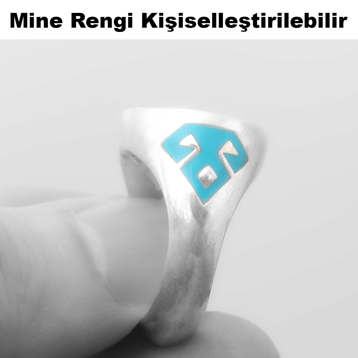 Turkuaz Firuze Taşı Mineli Erkek Yüzük