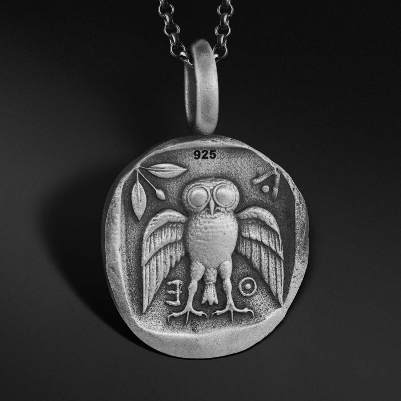Baykus ve Demeter Sikke Kolye