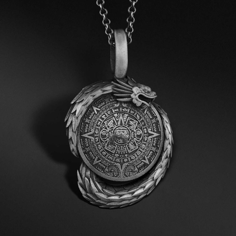 Tüylü Yılan Quetzalcoatl Kolye