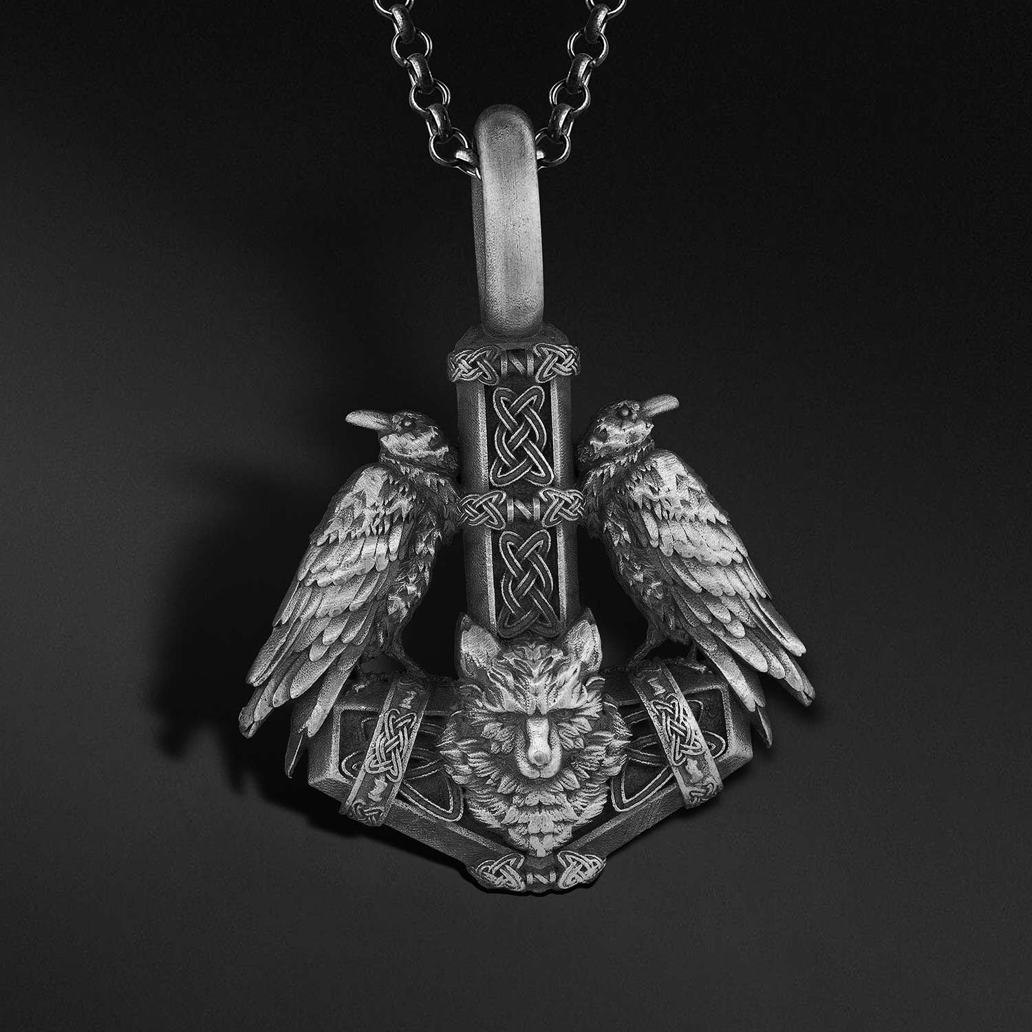 Viking Balyoz Kurt Karga Kolye